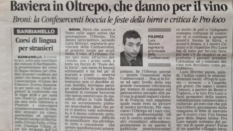 Baviera in Oltrepo, che danno per il vino